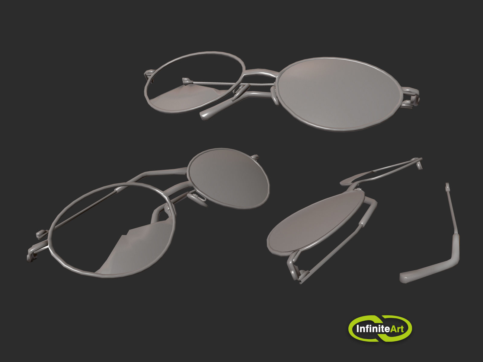 Glasses are broken Low-poly 3D model_5