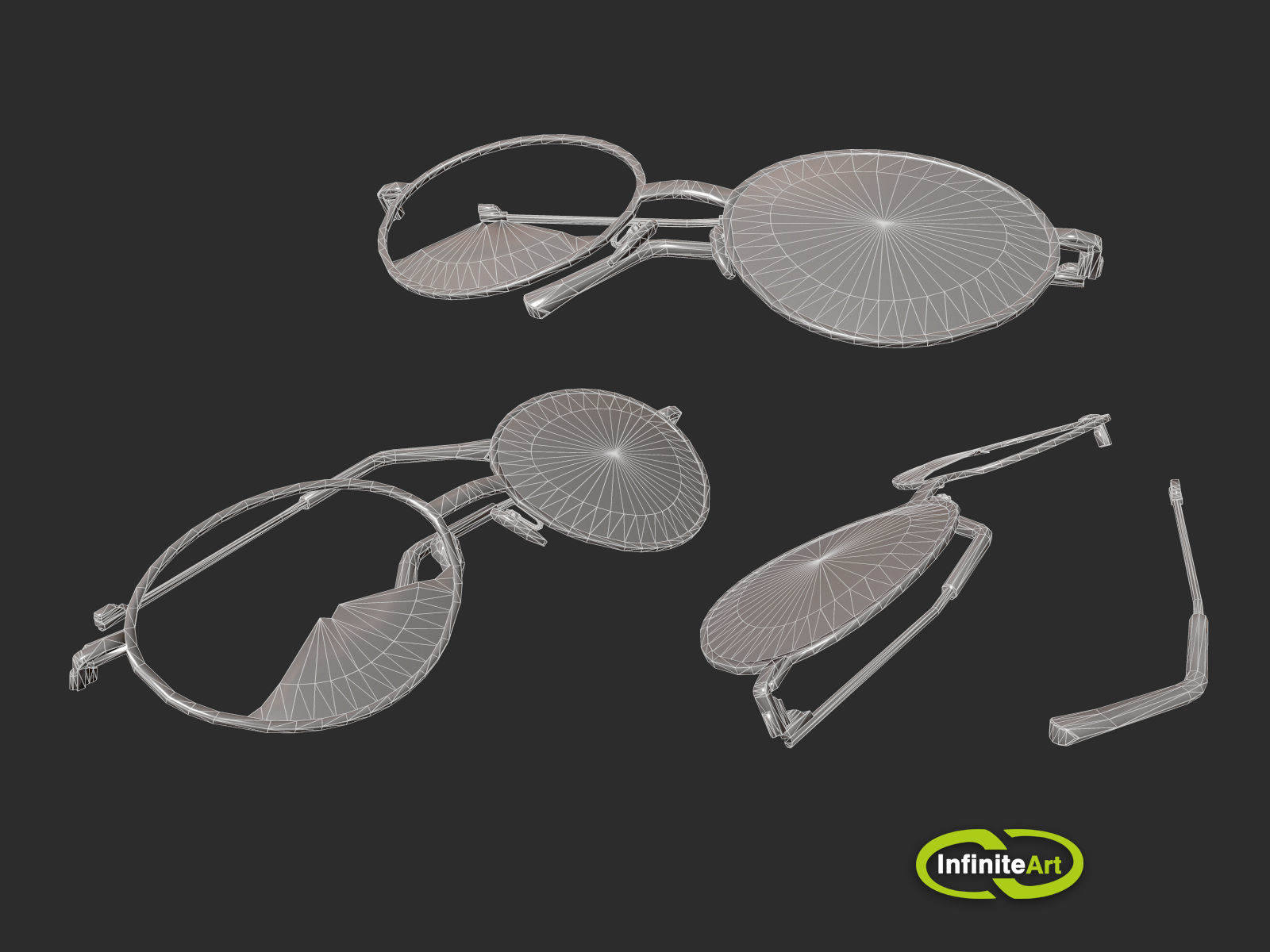 Glasses are broken Low-poly 3D model_4