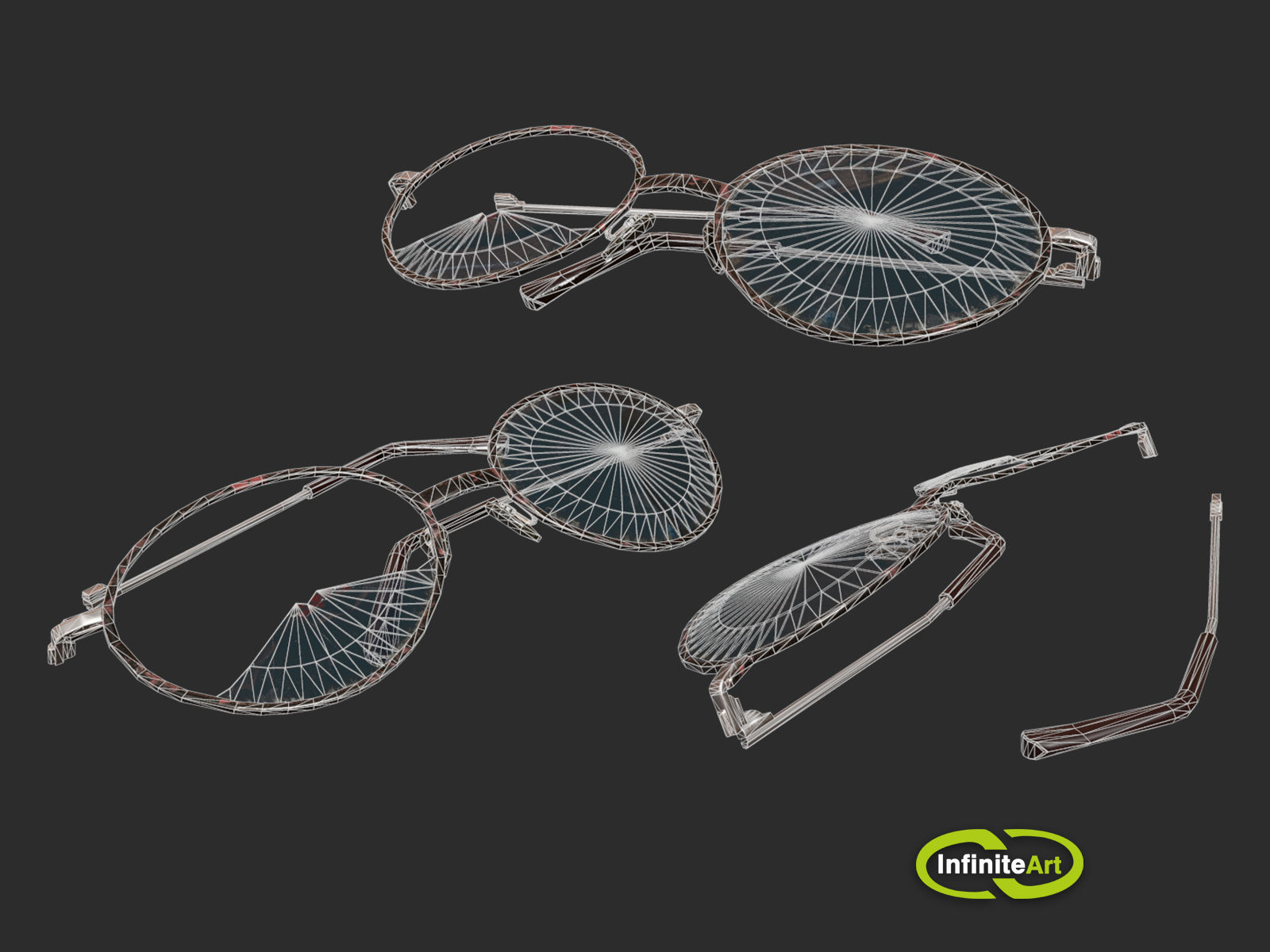 Glasses are broken Low-poly 3D model_3
