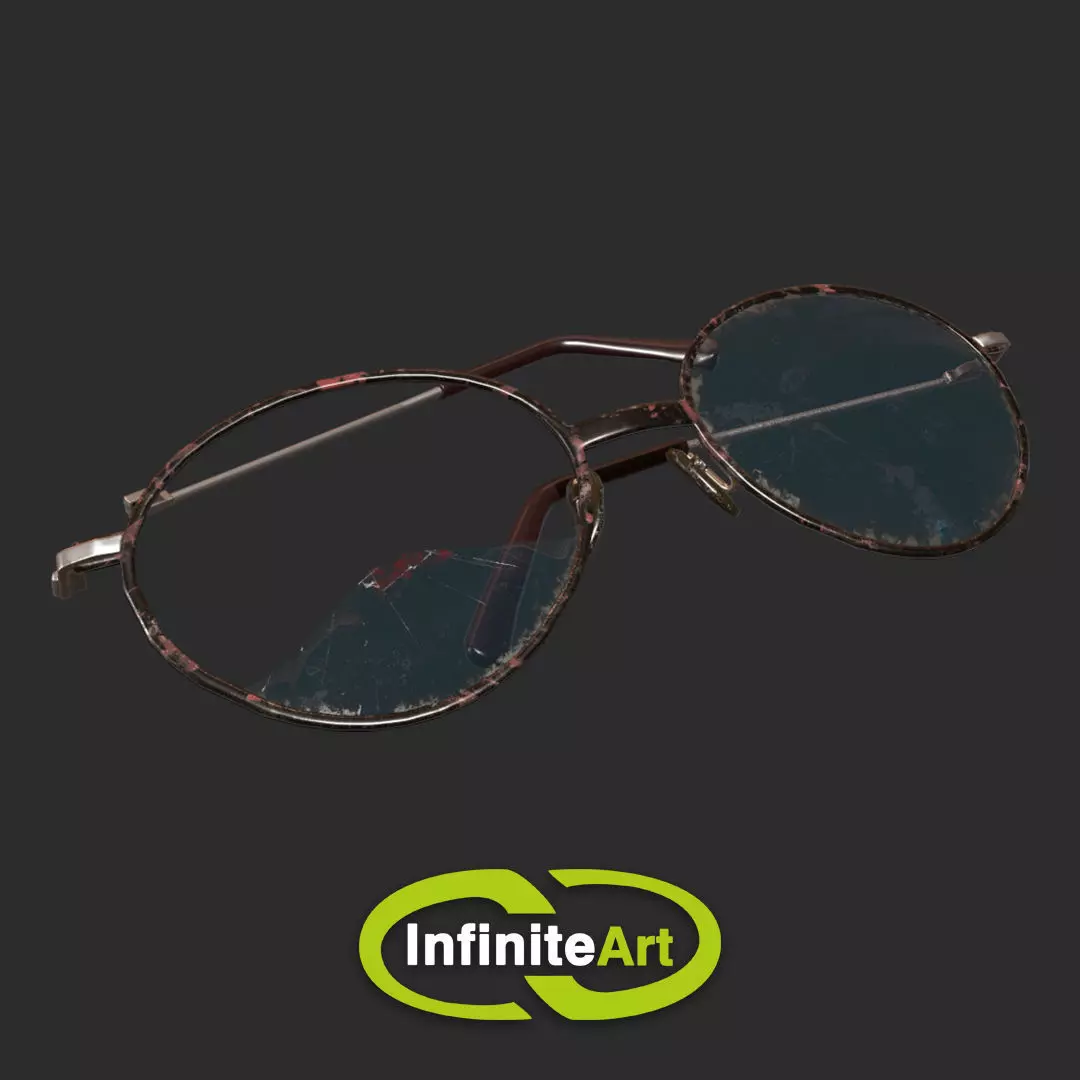 Glasses are broken Low-poly 3D model_0