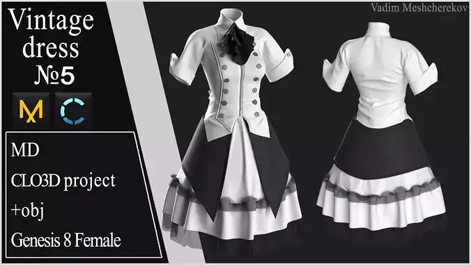 Vintage Dress 5 3D model