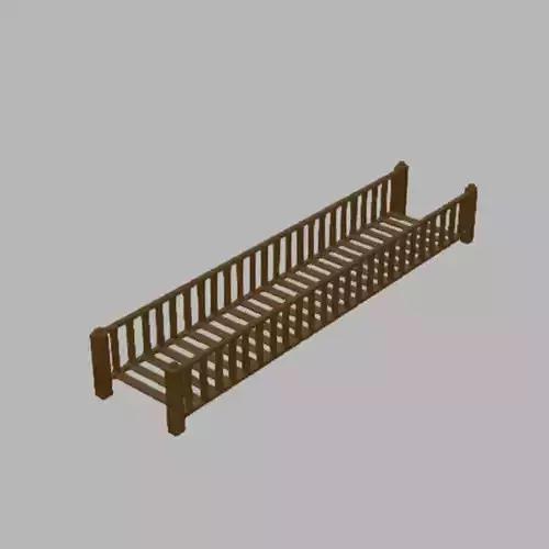 Bridge 3D model wooden bench