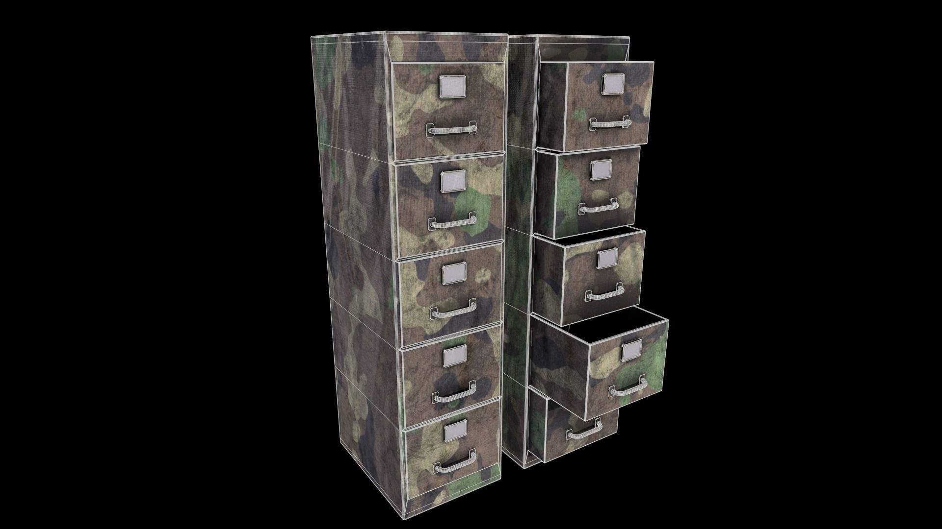 Cabinet V1 - 002 Low-poly 3D model_10