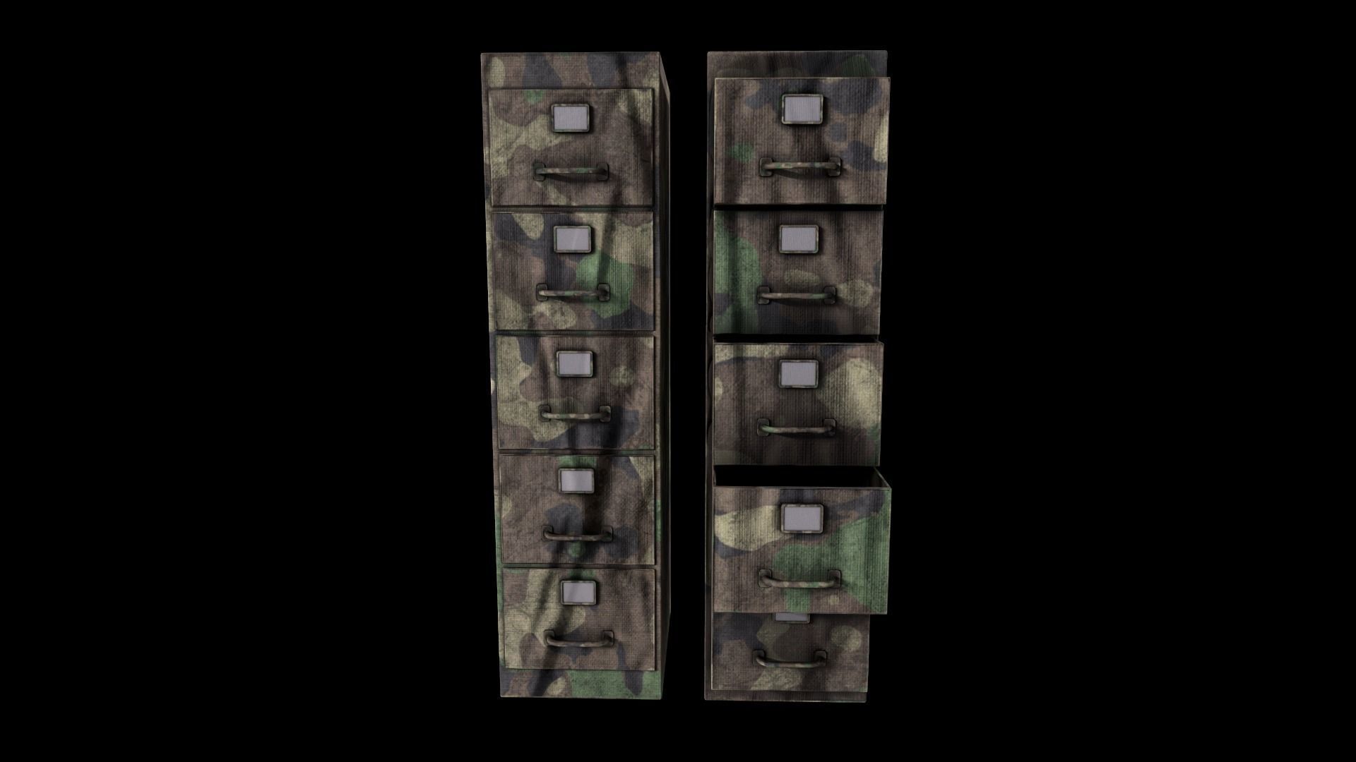 Cabinet V1 - 002 Low-poly 3D model_1