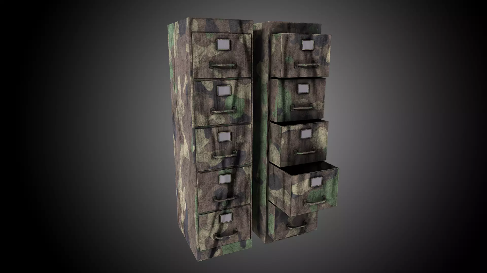 Cabinet V1 - 002 Low-poly 3D model_0