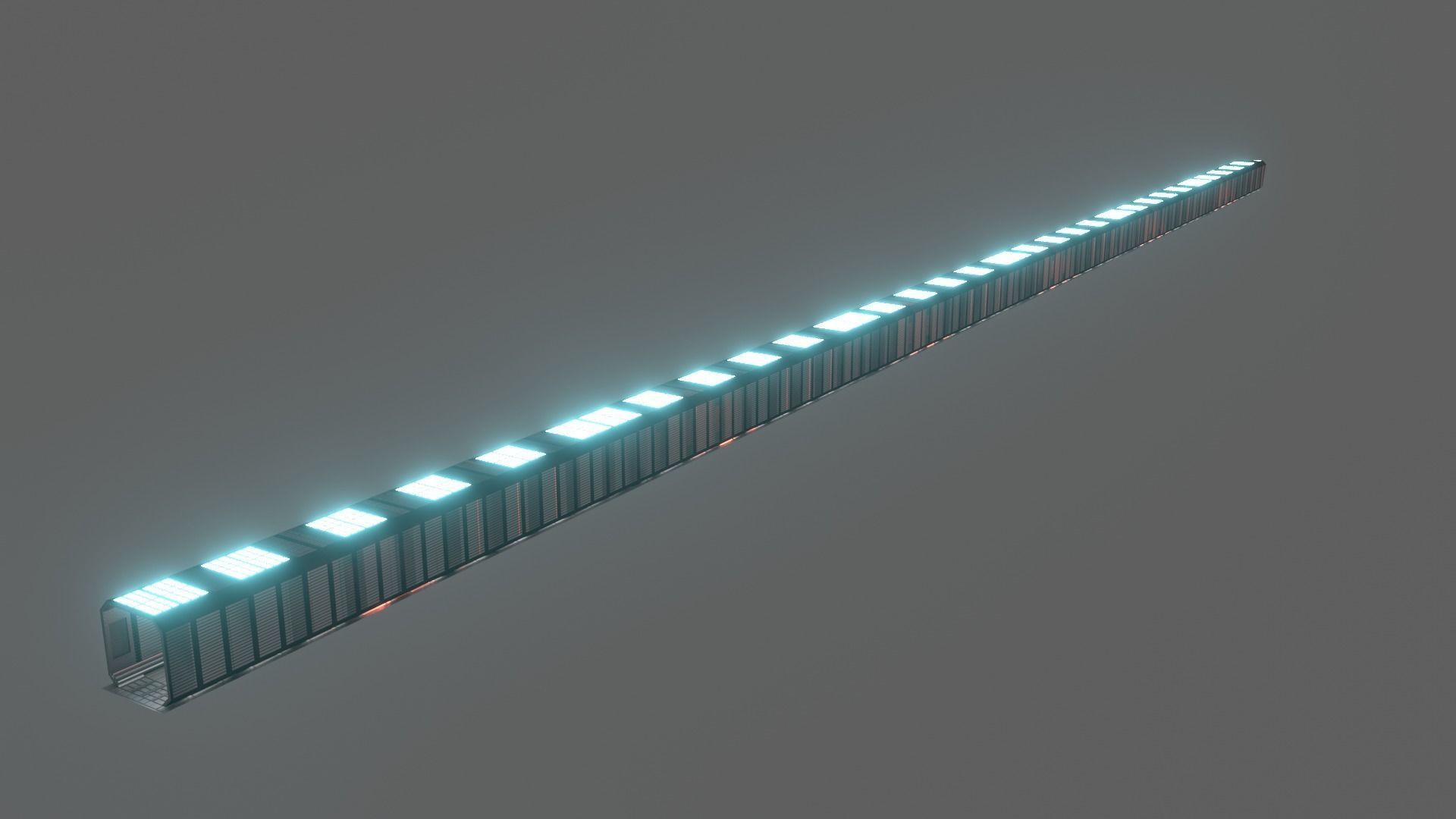 Sci-Fi Passageway for Games or Animation Low-poly 3D model_1