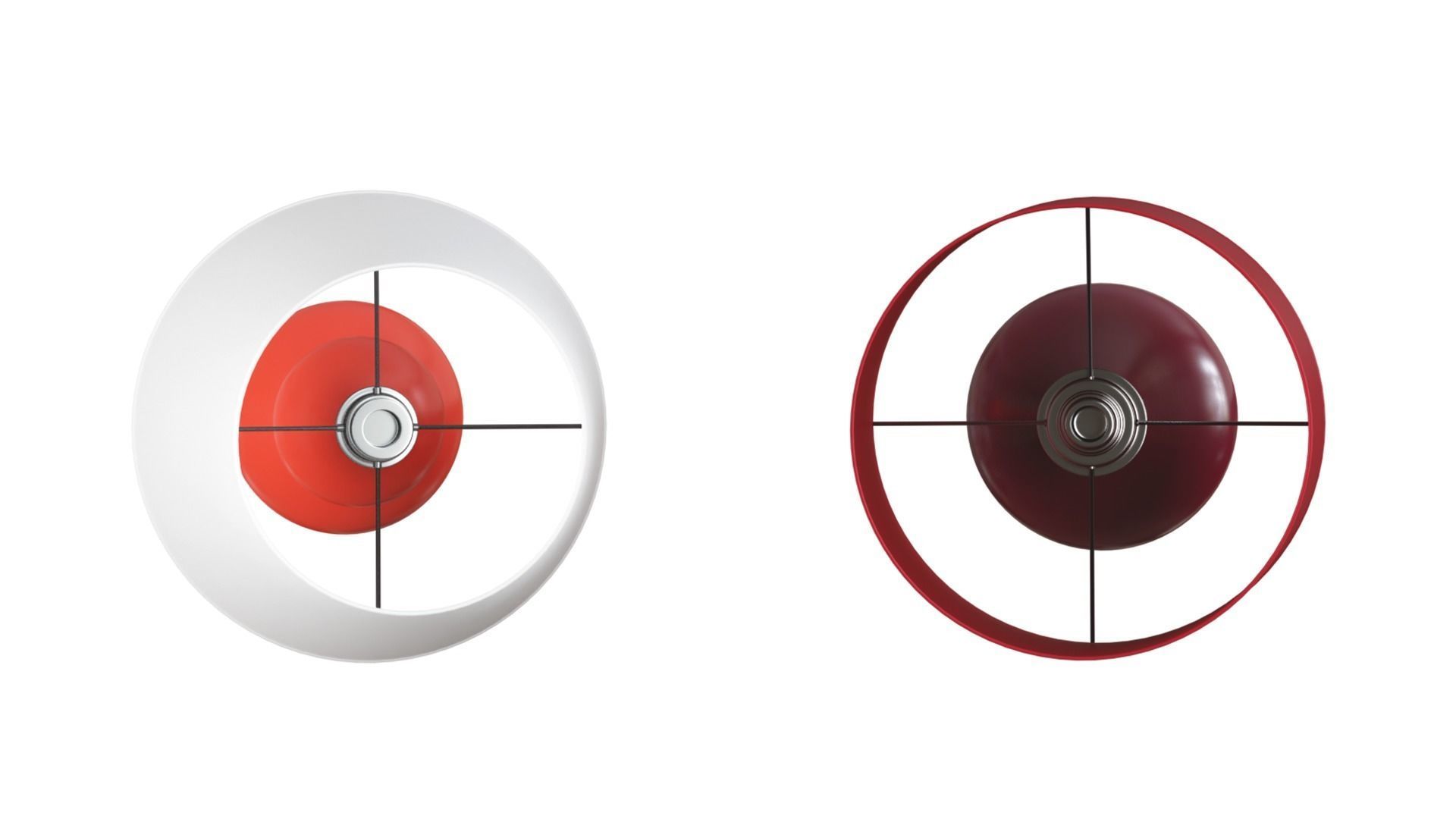 Two Decorative Red Lamps 3D Model 3D model_4