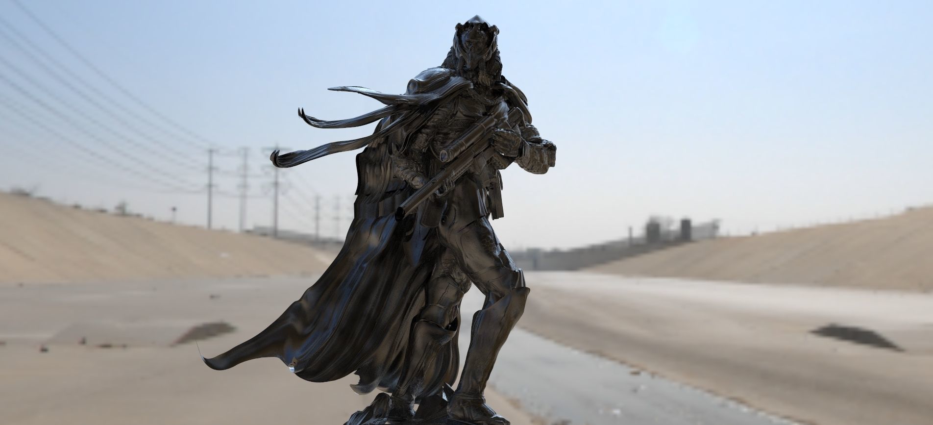 Desert Tactical sniper future armour 3D model_1