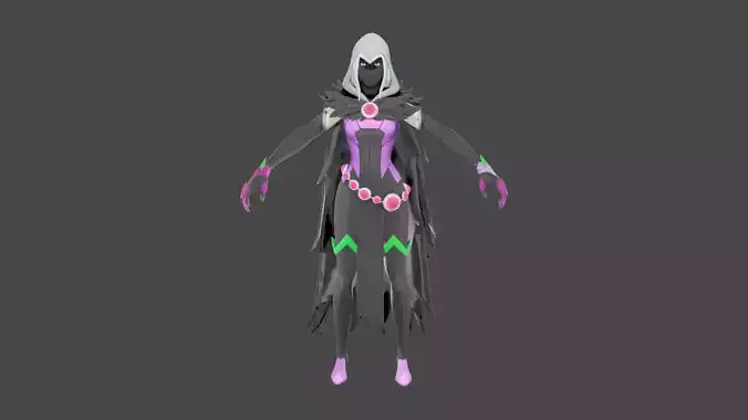 Raven Fortnite Low-poly 3D model