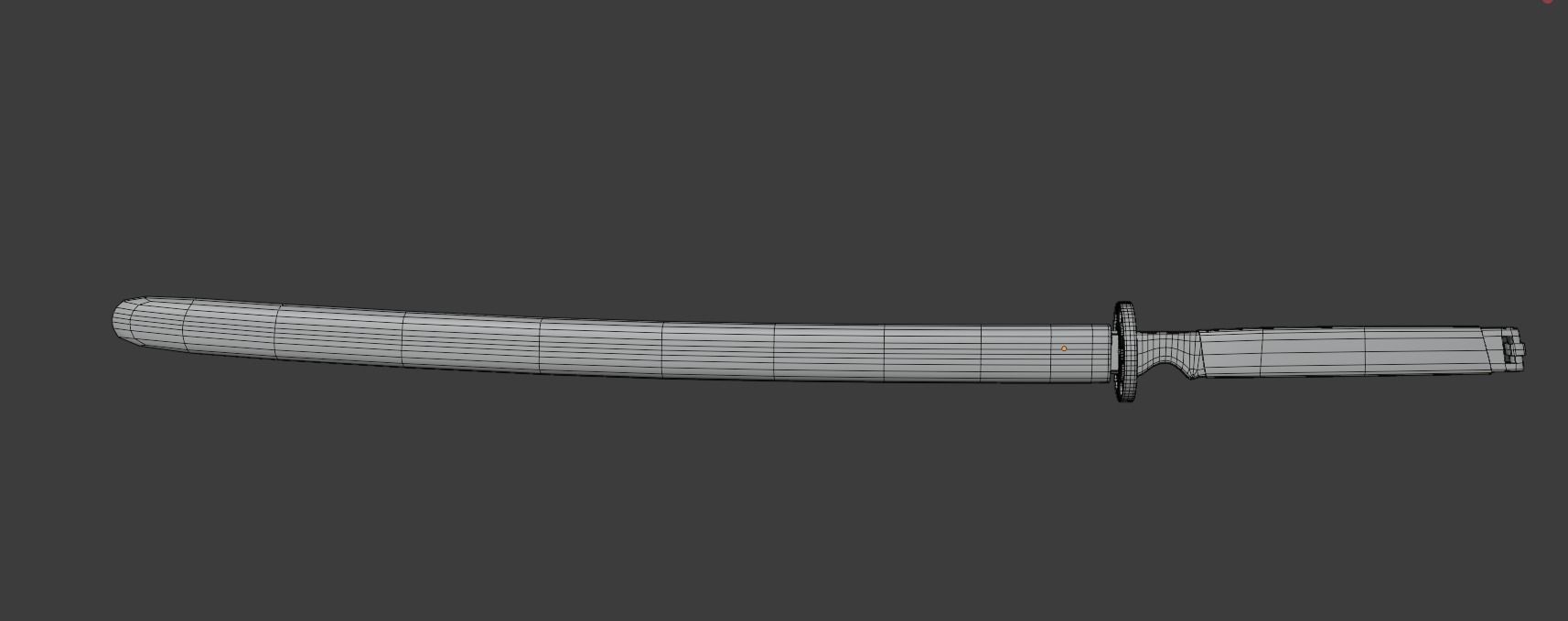 Katana japanese samurai sword 3D model_4