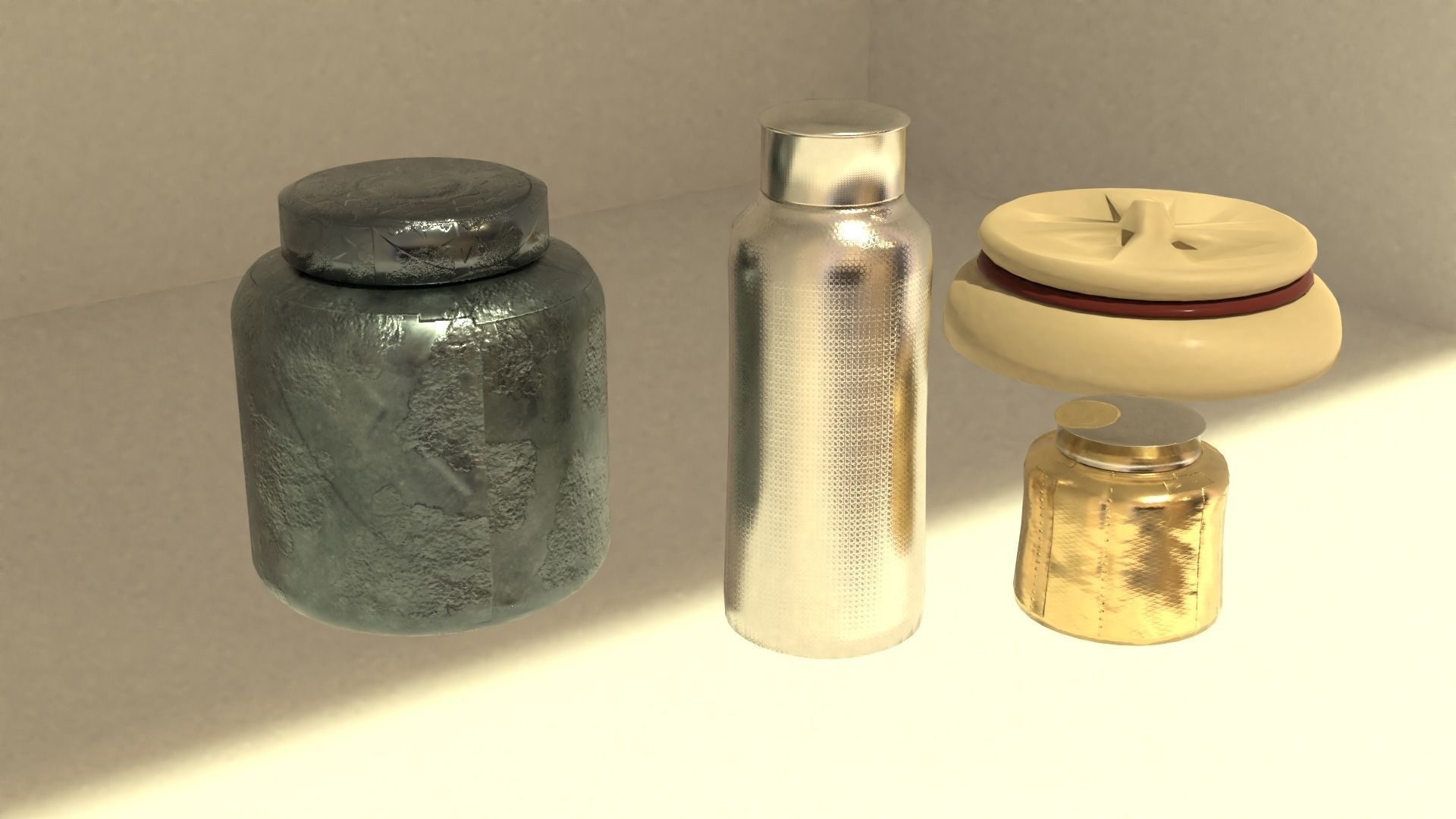 old wooden table with extra stuff 3D model_2