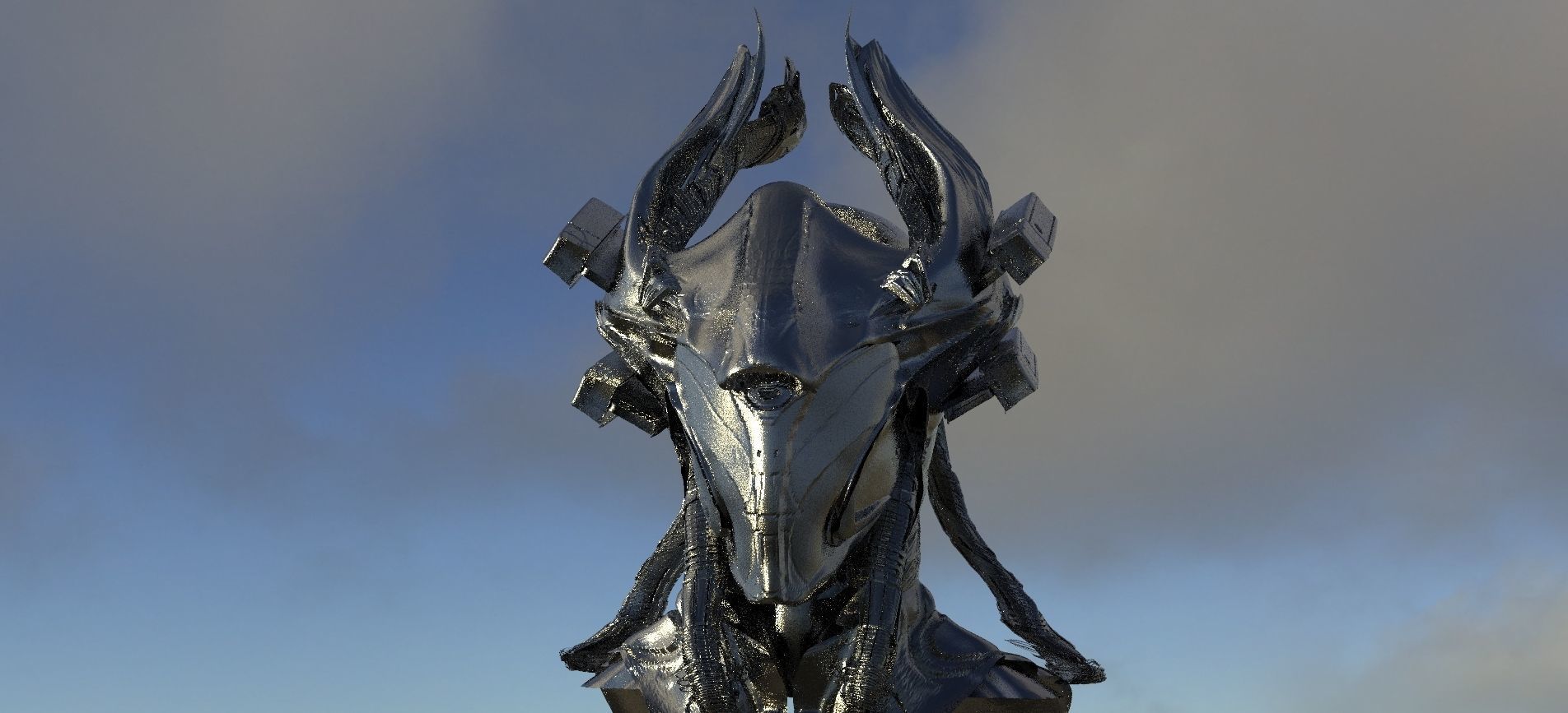 Forest helmet Sci-Fi 3D model_1