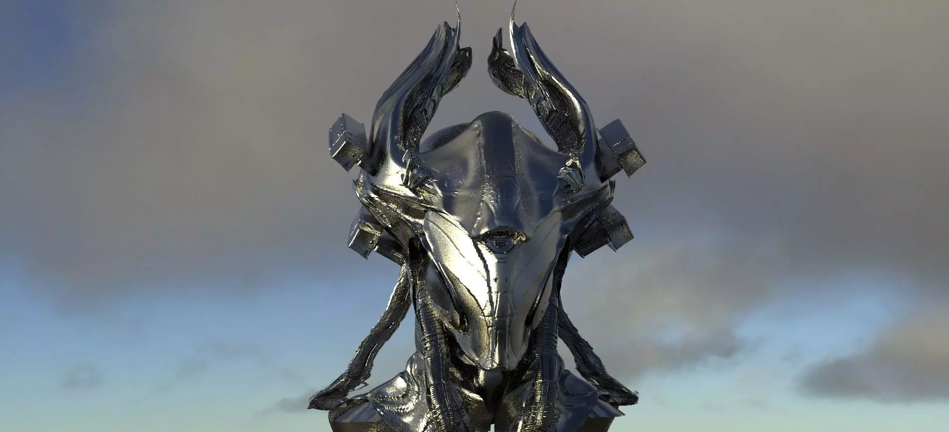 Forest helmet Sci-Fi 3D model_0