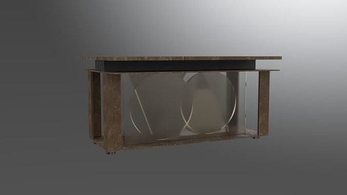 table wooden console with glass top Free 3D print model