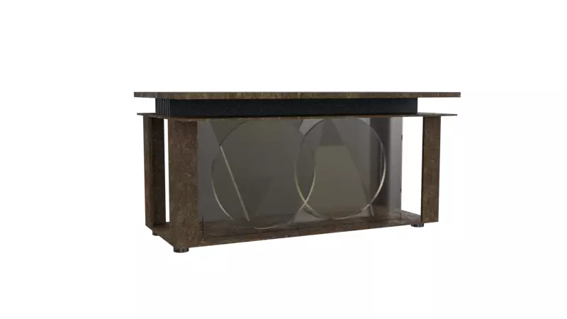 table wooden console with glass top Free 3D print model