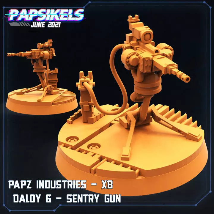 PAPZ INDUSTRIES XB DALOY 6 - 7 SENTRY GUNS 3D print model_0