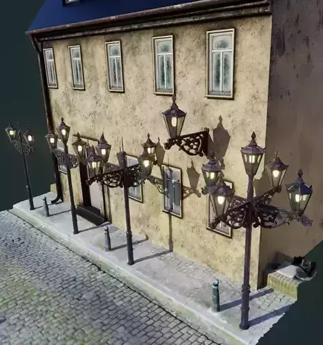 Victorian street lamps set