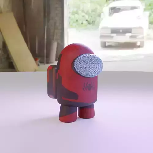 Among Us model with Spiderman skin Low-poly 3D model