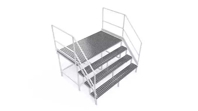 STEEL GRILL PLATFORM 3D model