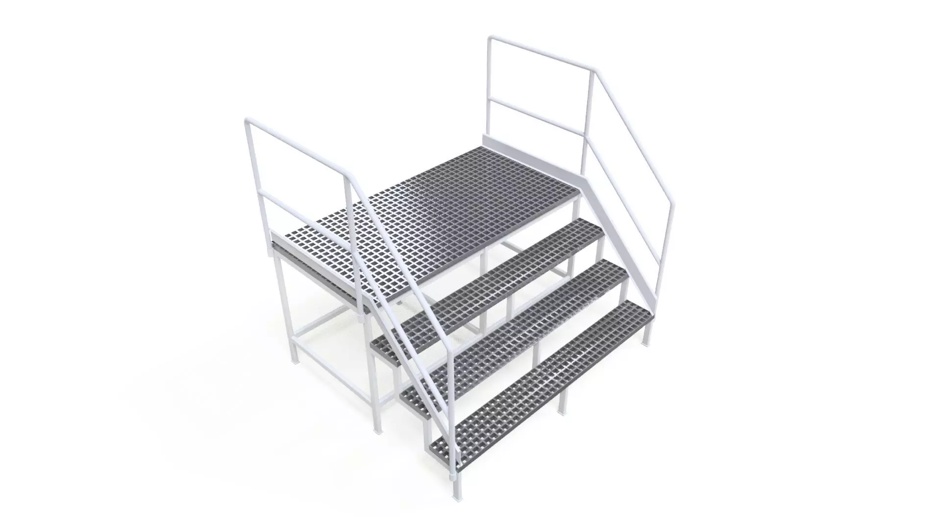 STEEL GRILL PLATFORM 3D model_0