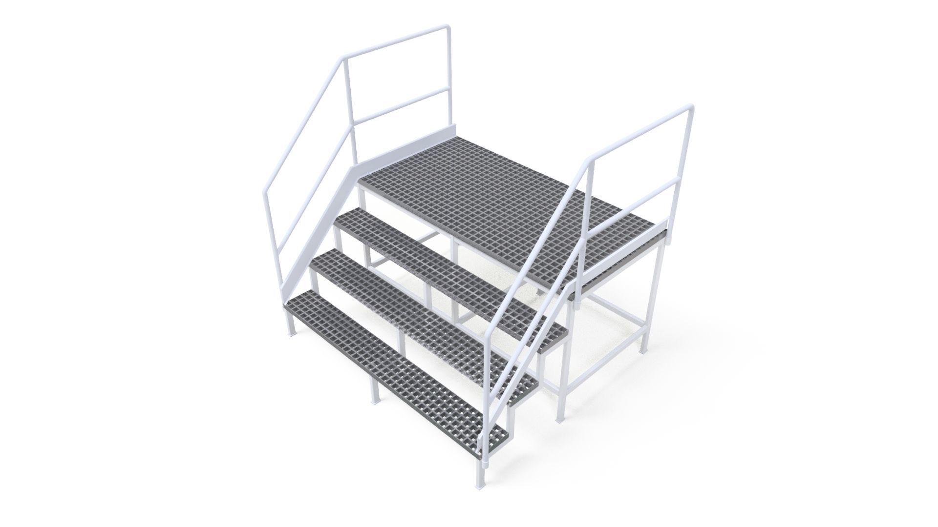 STEEL GRILL PLATFORM 3D model_1