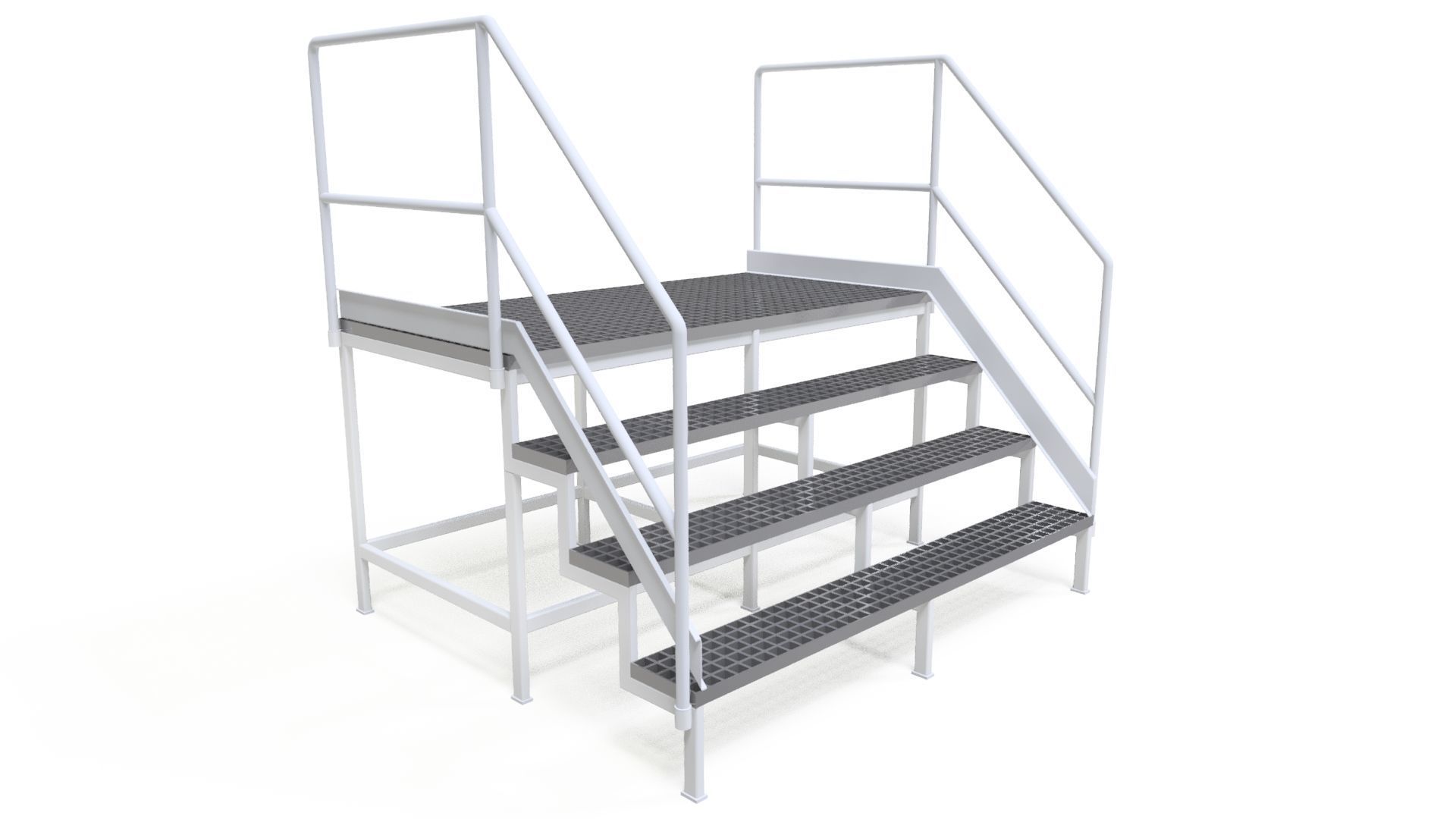 STEEL GRILL PLATFORM 3D model_4
