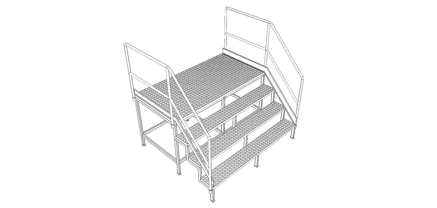 STEEL GRILL PLATFORM 3D model_6