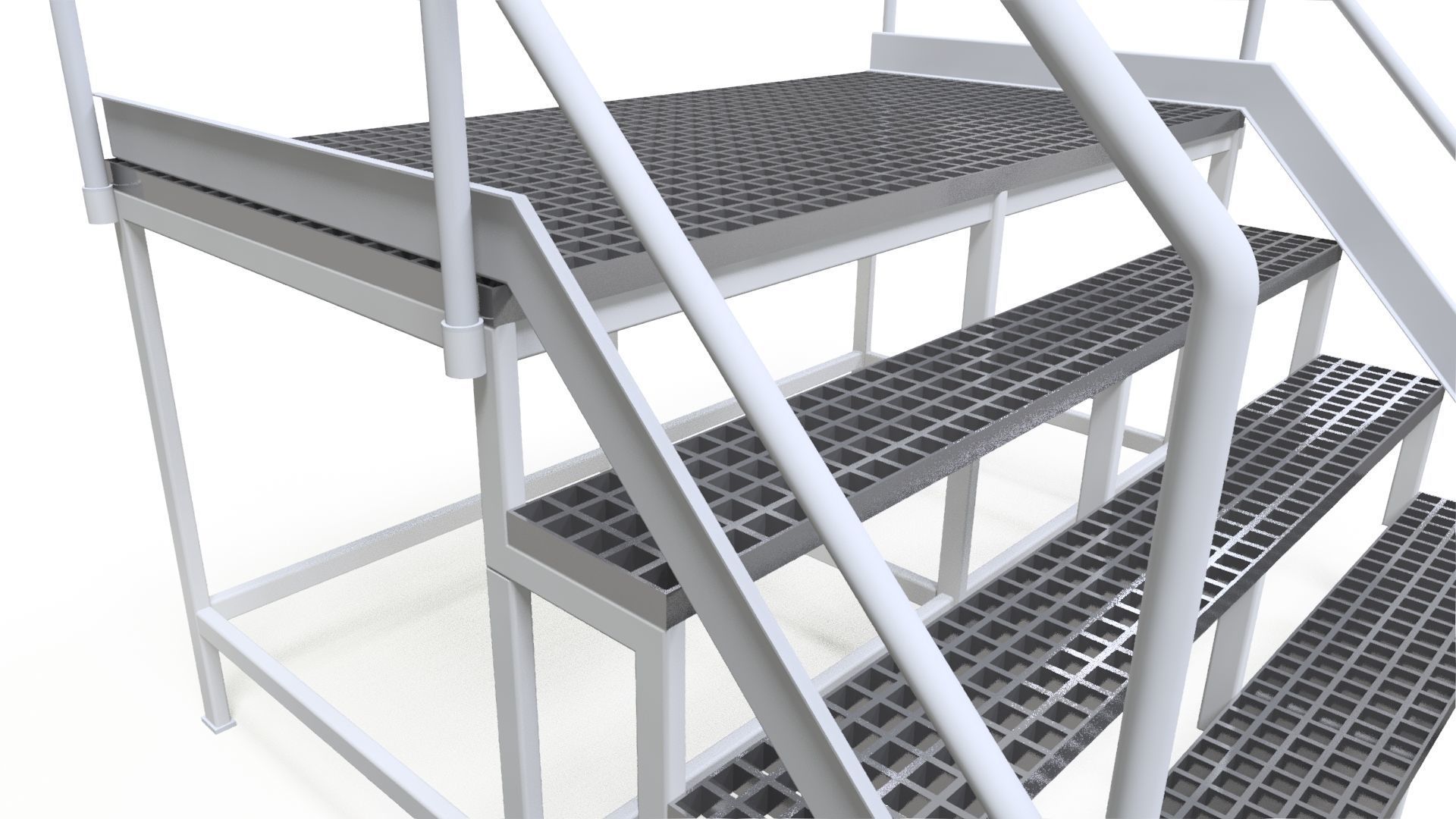 STEEL GRILL PLATFORM 3D model_5
