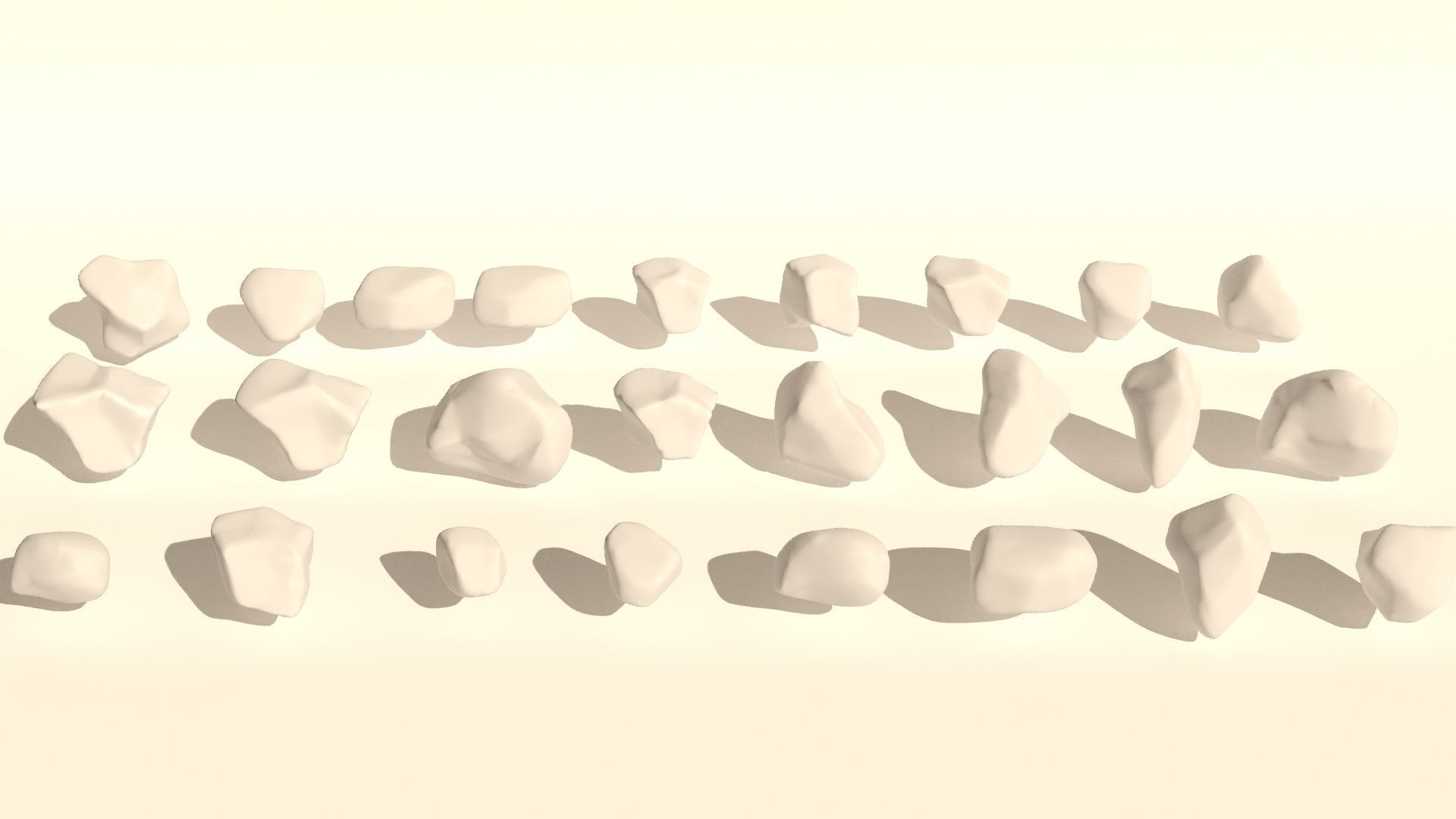 Gravel rocks set - 25 pieces 3D model_3
