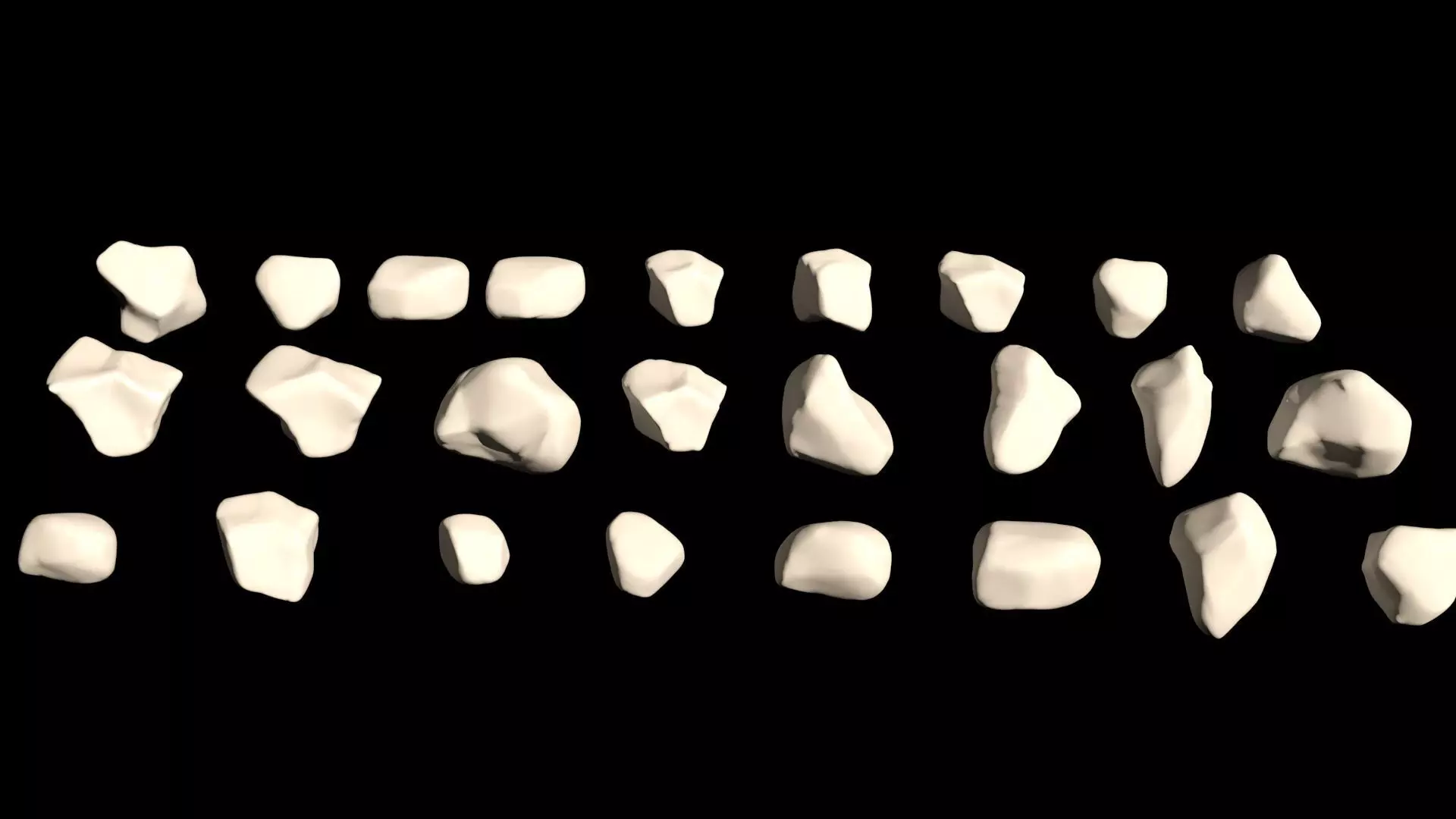 Gravel rocks set - 25 pieces 3D model_0