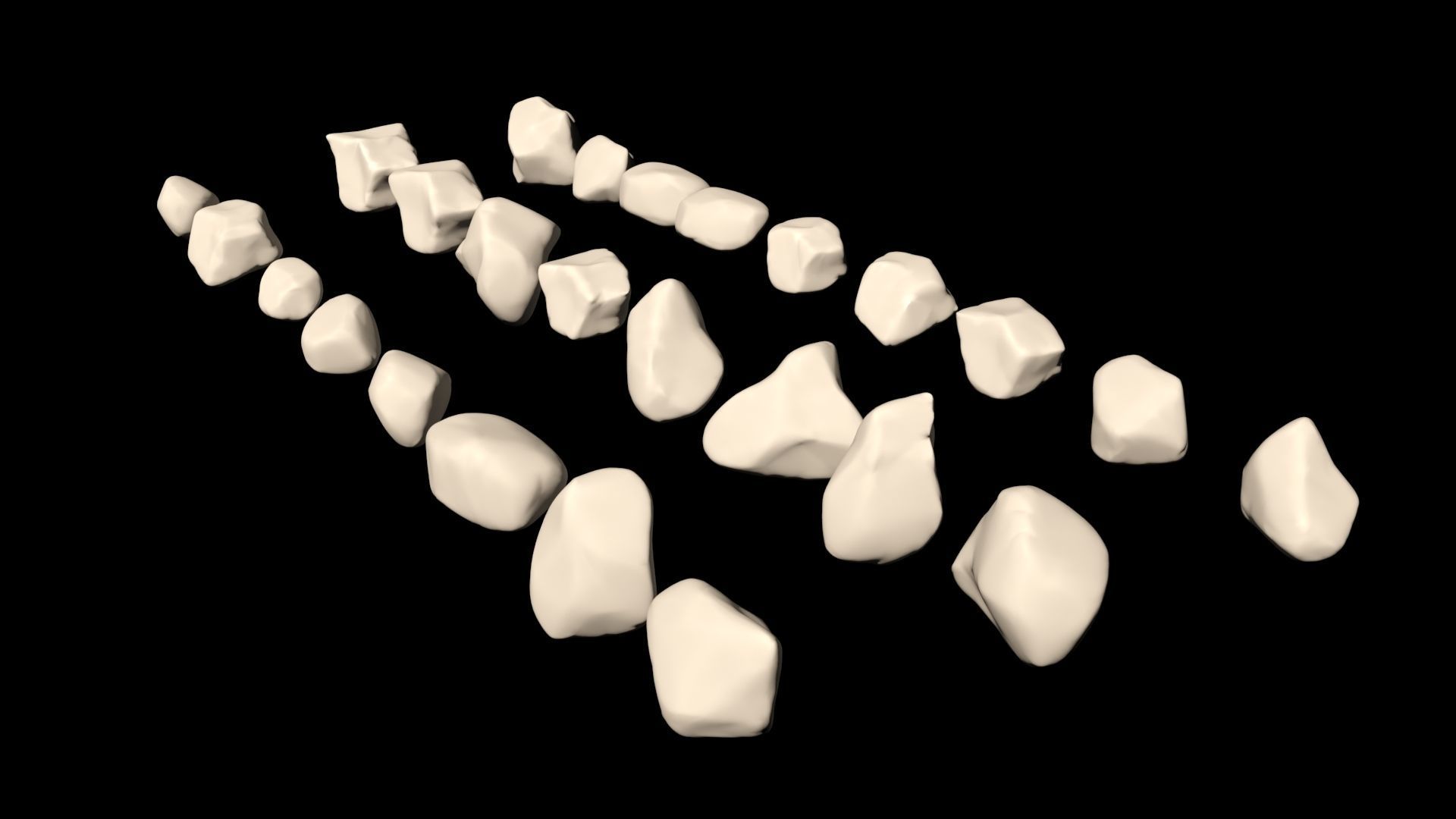 Gravel rocks set - 25 pieces 3D model_2