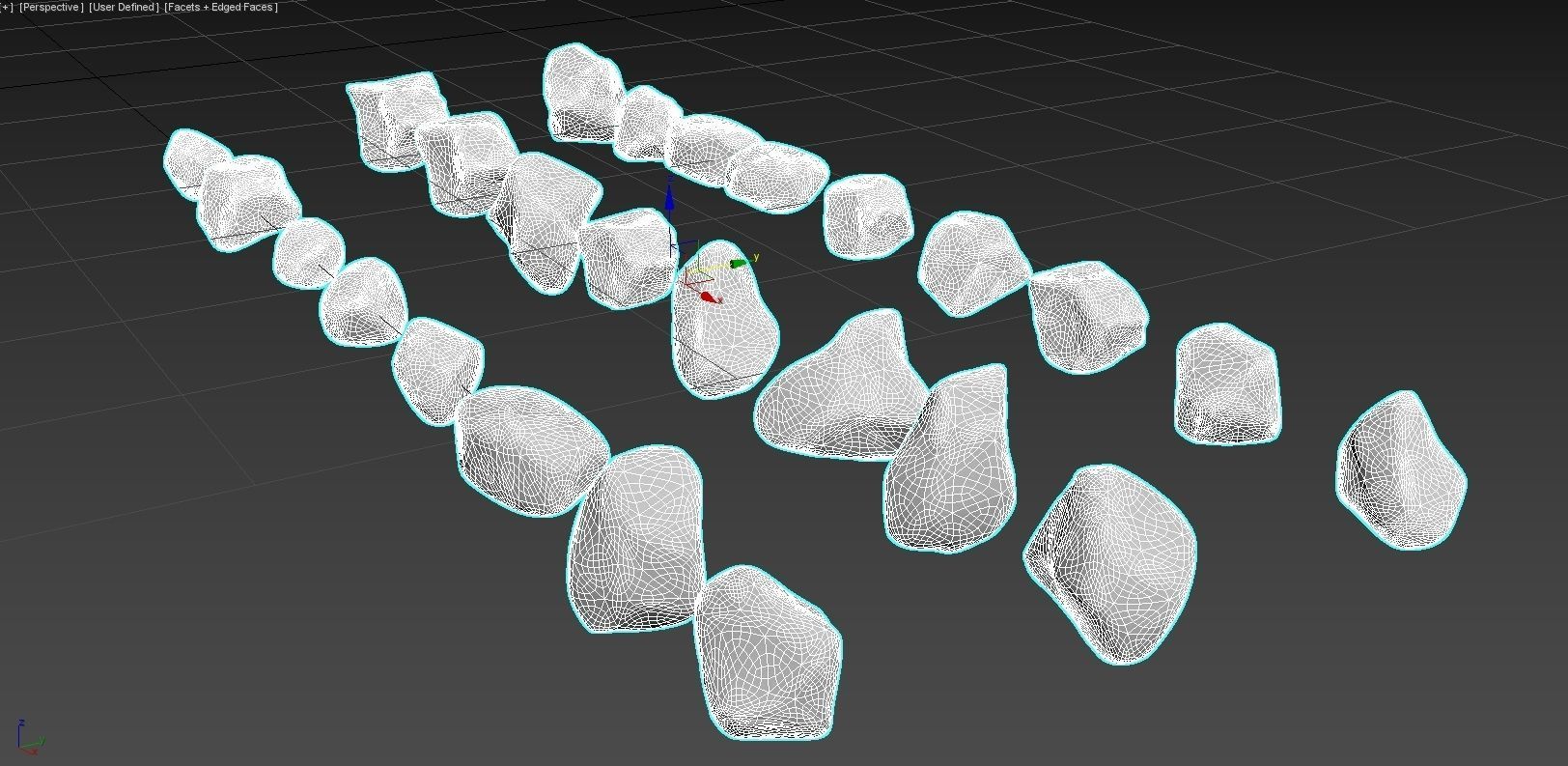 Gravel rocks set - 25 pieces 3D model_4