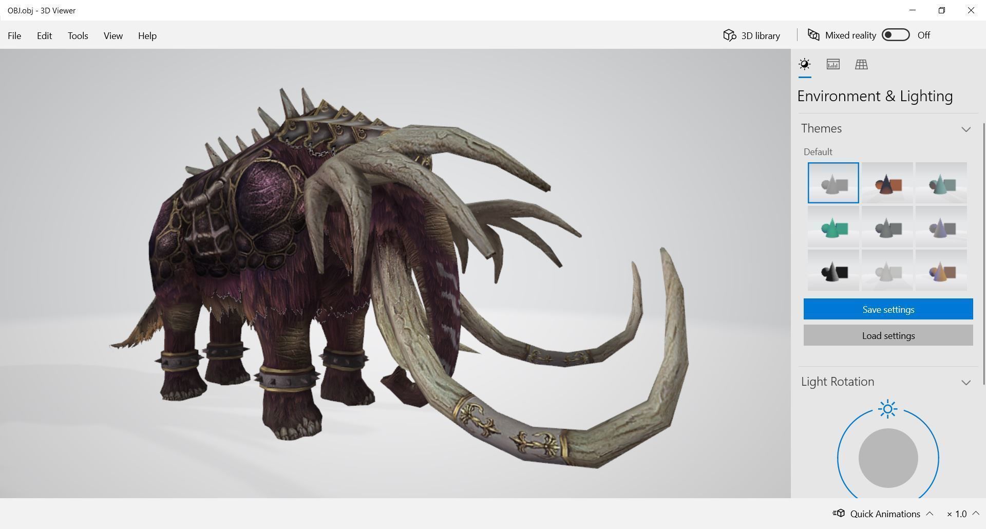 Animal - Fantasy mammoth Low-poly 3D model_12