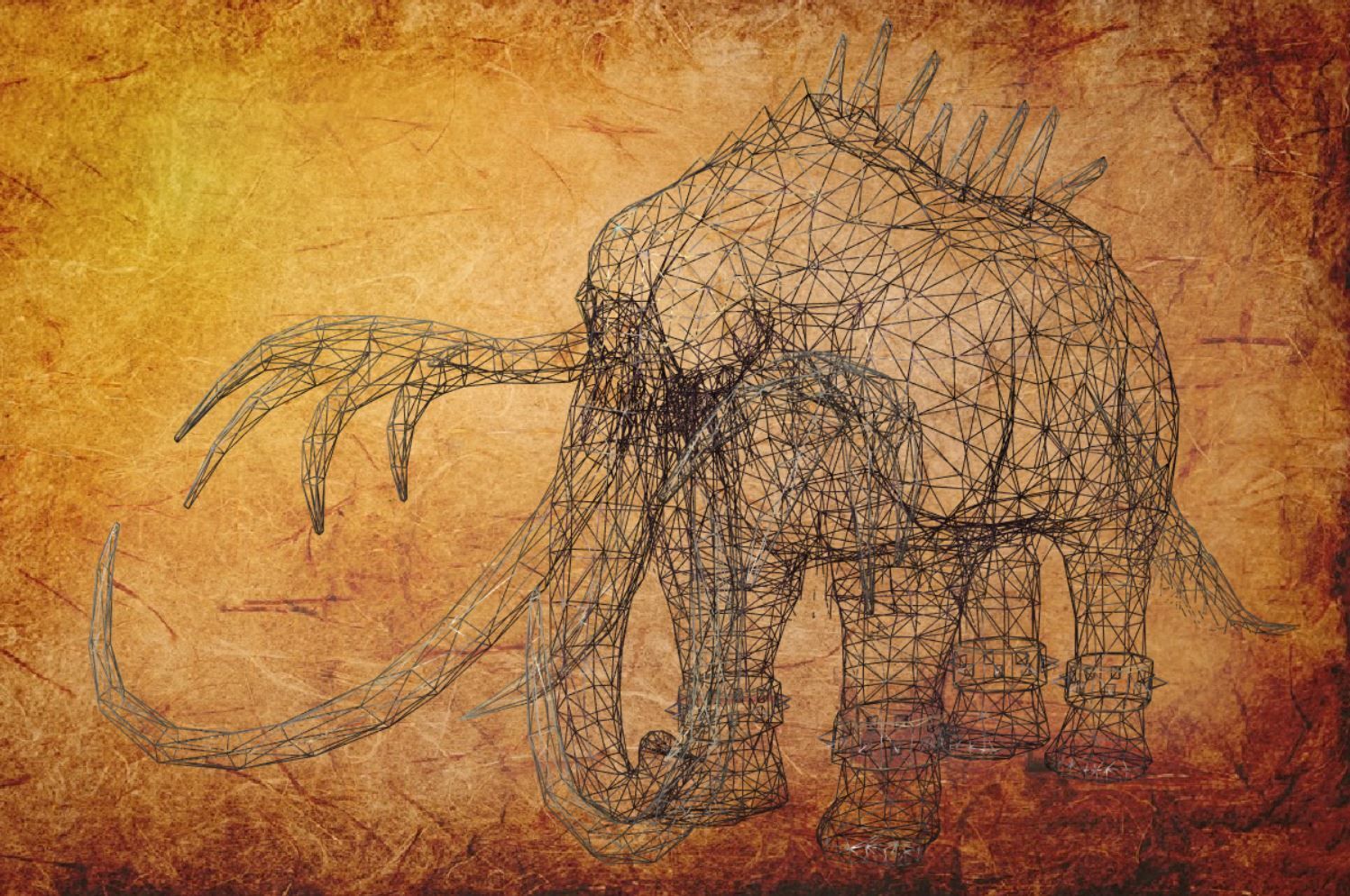 Animal - Fantasy mammoth Low-poly 3D model_7