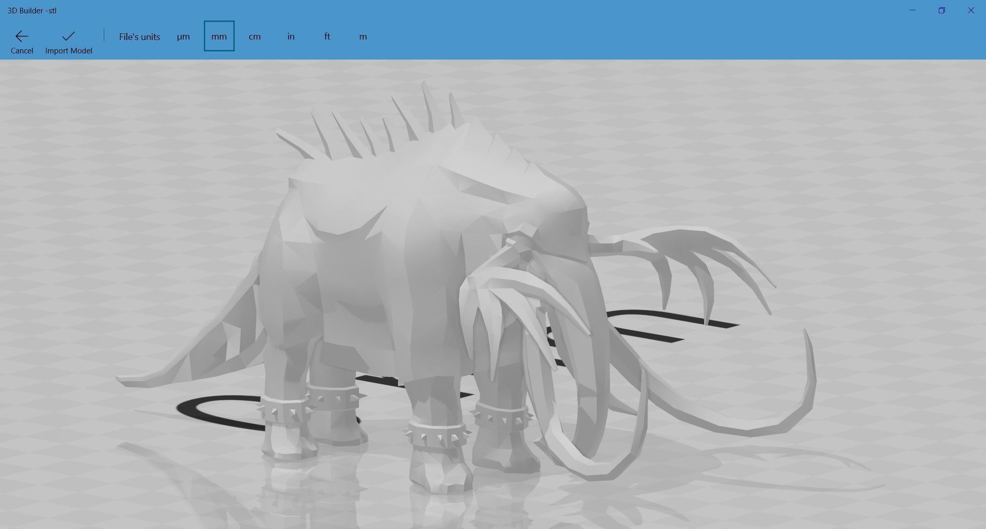Animal - Fantasy mammoth Low-poly 3D model_5