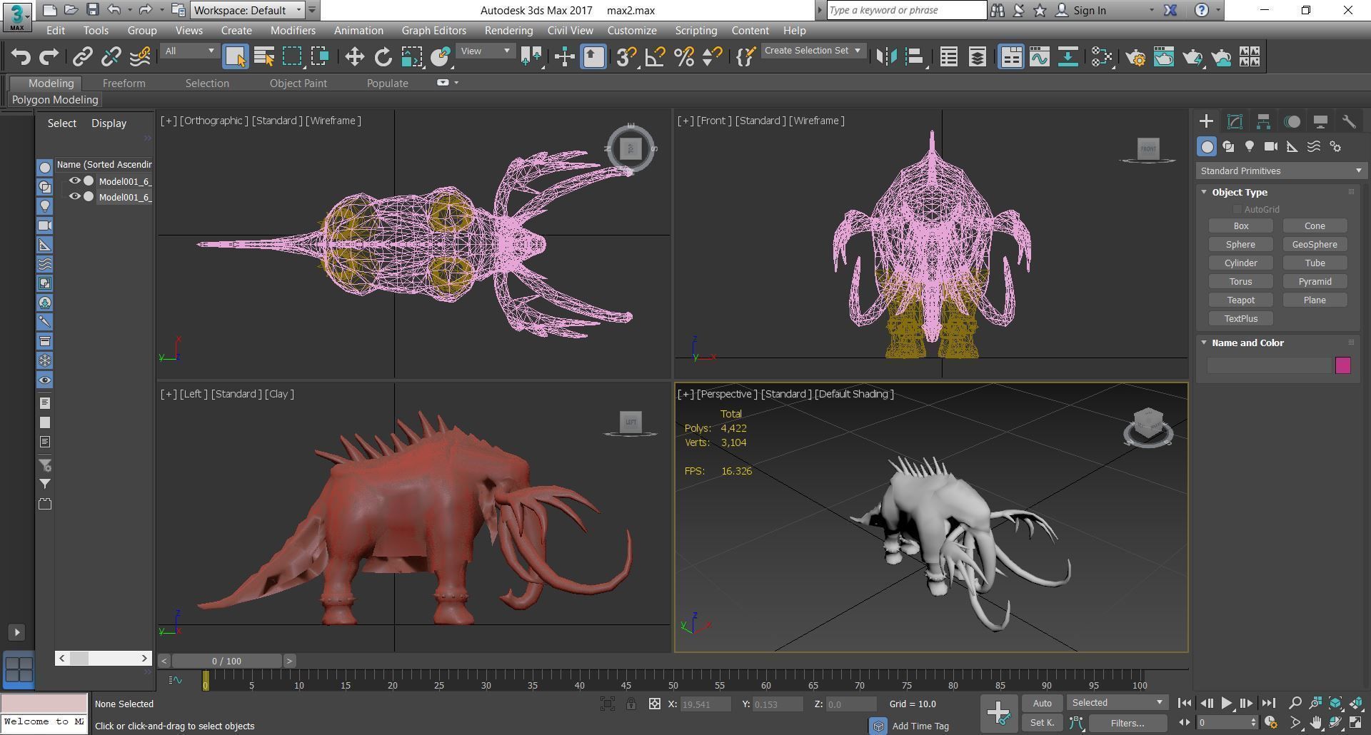 Animal - Fantasy mammoth Low-poly 3D model_4