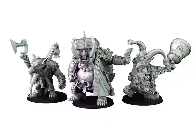 Goblins silver figurine holding scythe 3D print model