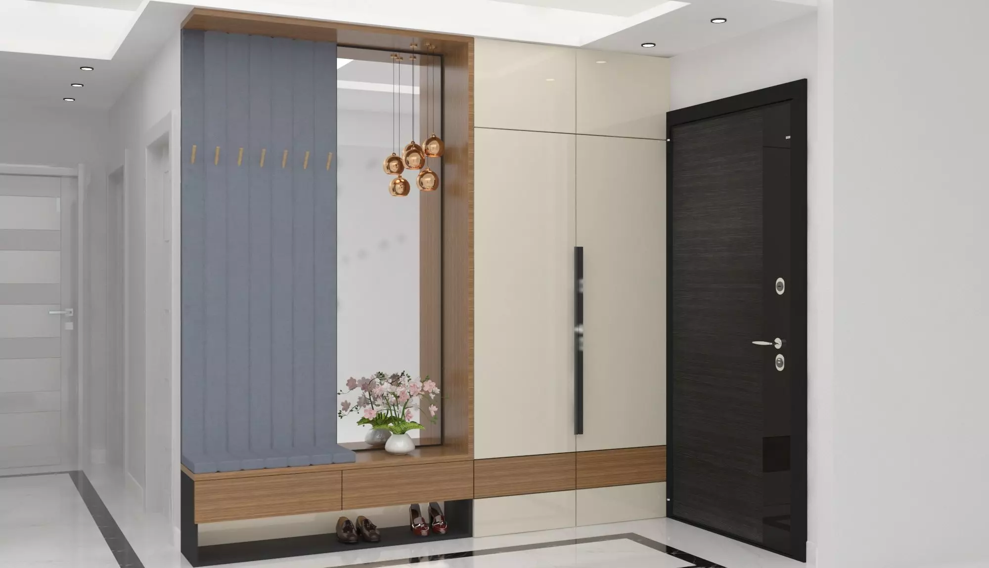 Wardrobe modern entryway design 3D model_0