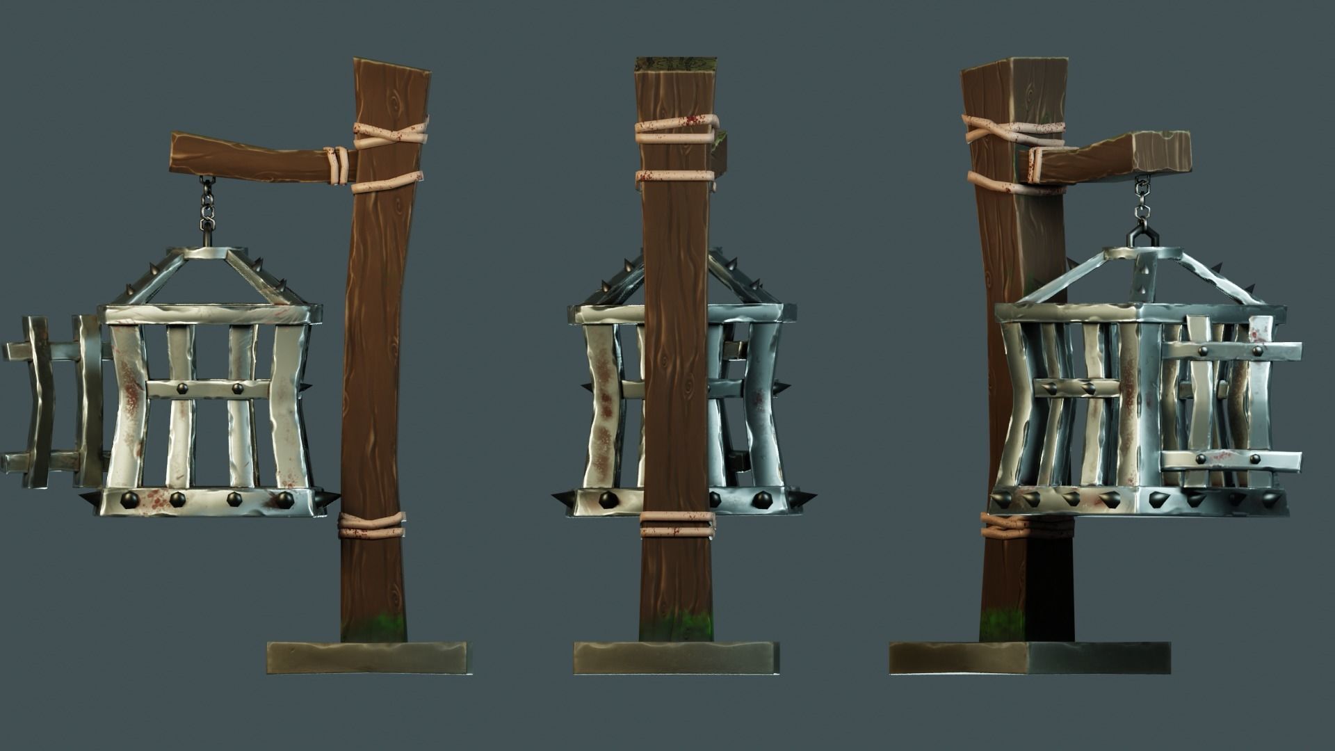 Stylized prison cell Low-poly 3D model_2