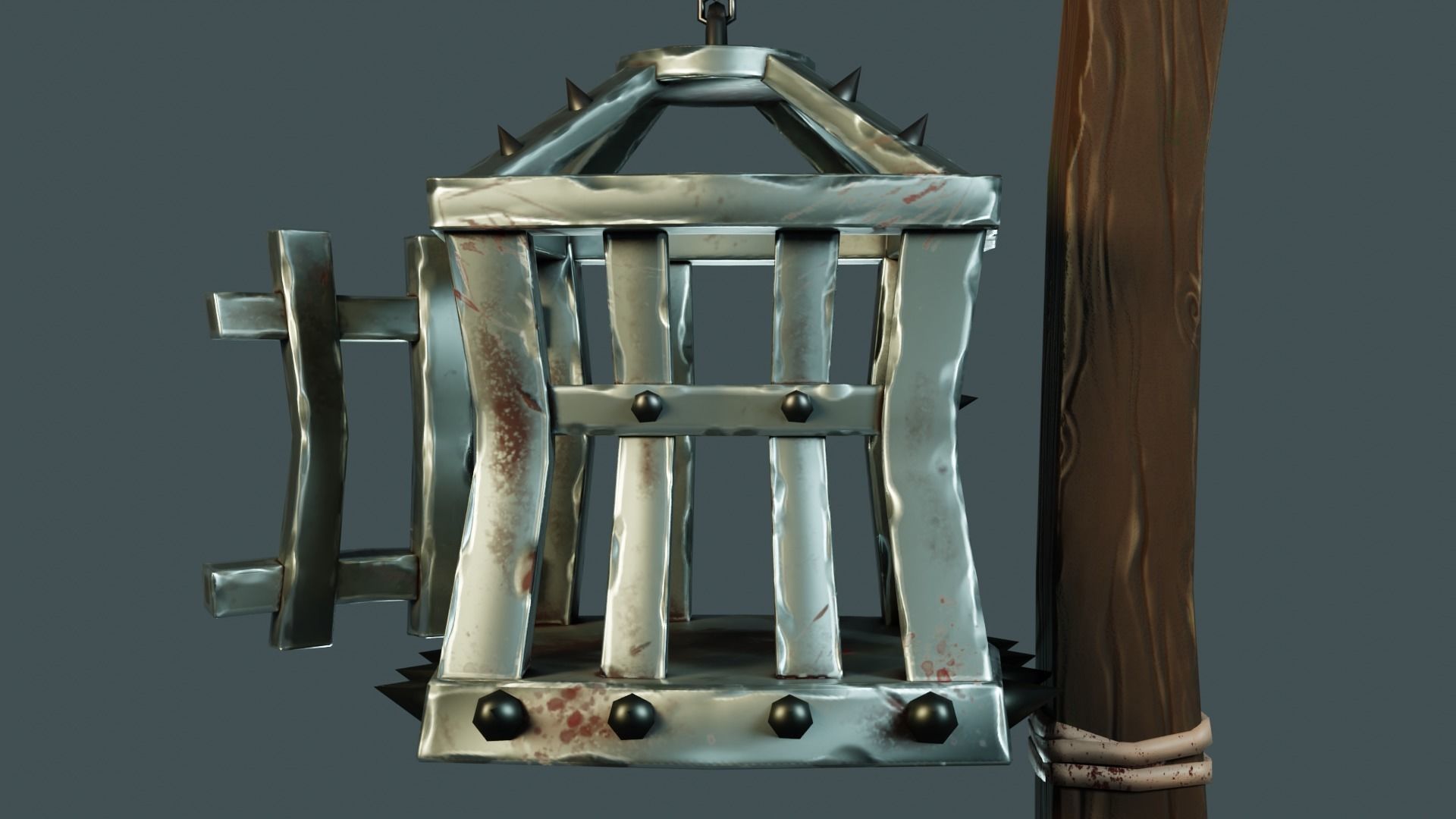 Stylized prison cell Low-poly 3D model_1