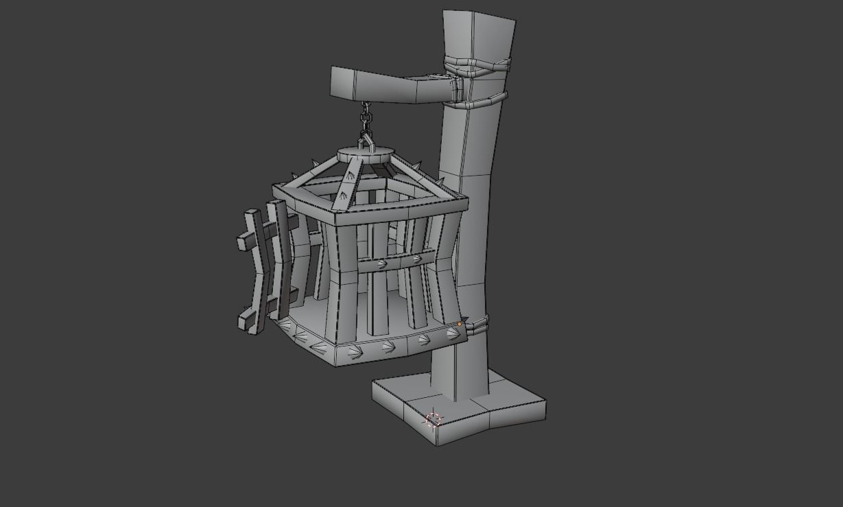 Stylized prison cell Low-poly 3D model_4