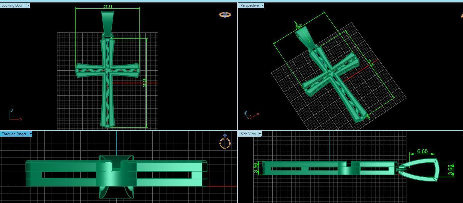 Classic Cross Pendant 3D print model_1