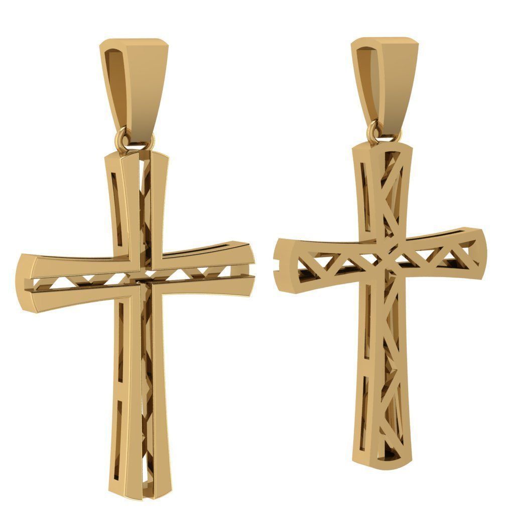 Classic Cross Pendant 3D print model_4