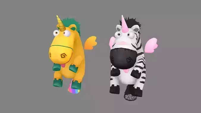 Cartoon unicorn backpack - zebra backpack