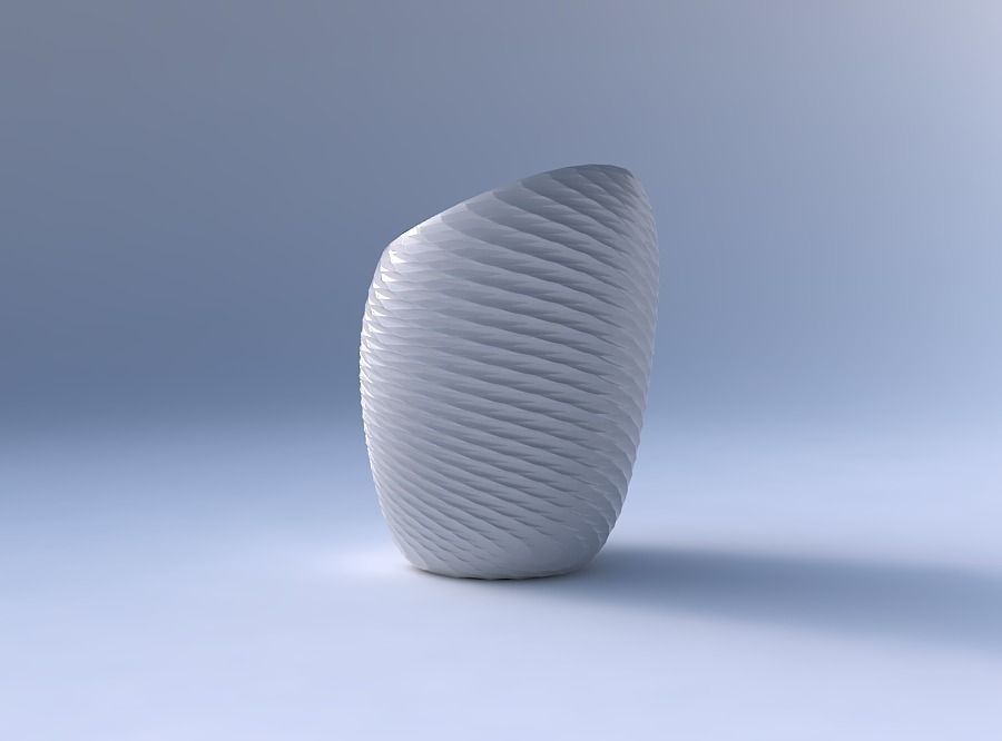 Bowl Spheric Lattice with twisted diagonal grid pattern 3D print model_4