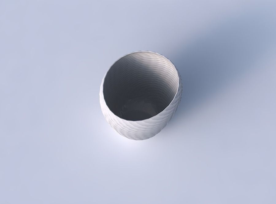 Bowl Spheric Lattice with twisted diagonal grid pattern 3D print model_2