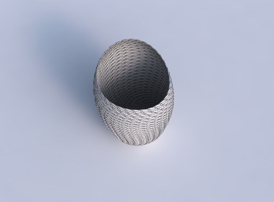 Bowl Spheric Lattice with twisted diagonal grid pattern 3D print model_6