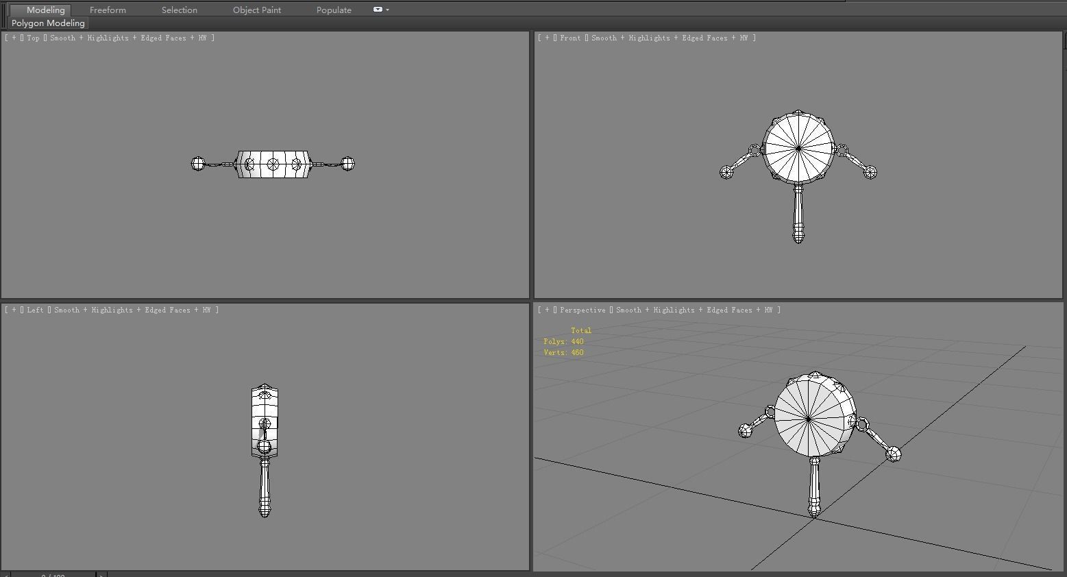 Cartoon hand drum - children  toy Low-poly 3D model_6