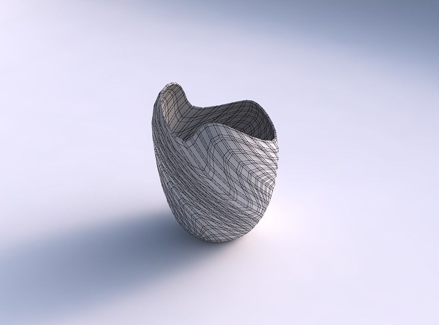 Bowl Spheric Lattice with wavy grid plates 3D print model_5
