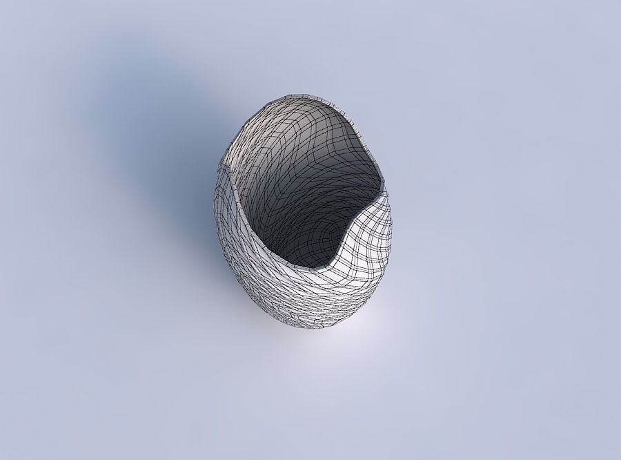 Bowl Spheric Lattice with wavy grid plates 3D print model_6